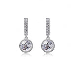 Round Cut Cubic Zirconia in 925 Sterling Silver Earrings 7