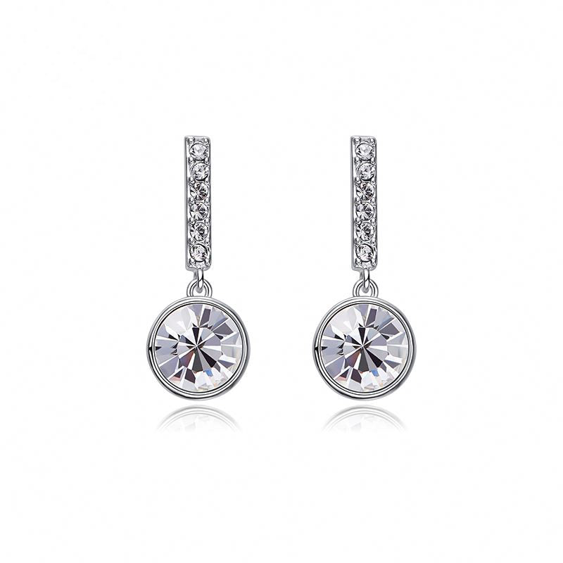 Round Cut Cubic Zirconia in 925 Sterling Silver Earrings 7