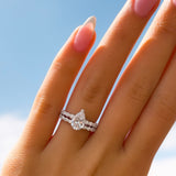 Stunning 1.5 CT Pear Moissanite Engagement Ring Pave Design 5