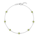 1.75 TCW Round Peridot Lab Made Diamond- August Birthstone Bracelet 8