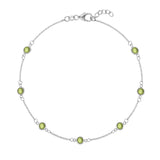 1.75 TCW Round Peridot Lab Made Diamond- August Birthstone Bracelet 8