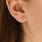 0.50 TCW Round Cut Moissanite Heart Stud Earrings in Gold 6