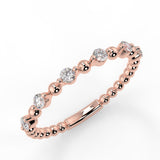 Stunning 0.15 TCW Round Moissanite Stones Beaded Wedding Bands 8