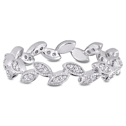 Round Cut Cubic Zirconia in 925 Sterling Silver Wedding Bands 8