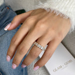 Stunning 4.06 CT Oval Moissanite Stones Full Eternity Wedding Bands 4