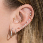 Stunning 1.0 TCW Baguette Cut Moissanite Huggies Earrings in Gold 5