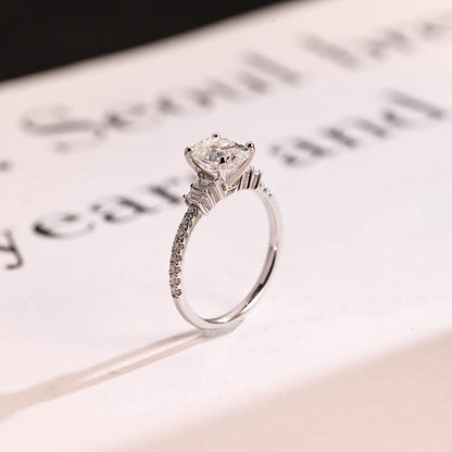 Stunning 1.0 - 2.0 CT Oval Moissanite Engagement Ring with Pave Design 7