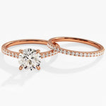 1.50 CT Round Cut Moissanite Bridal Ring Set with Round Wedding Bands 4