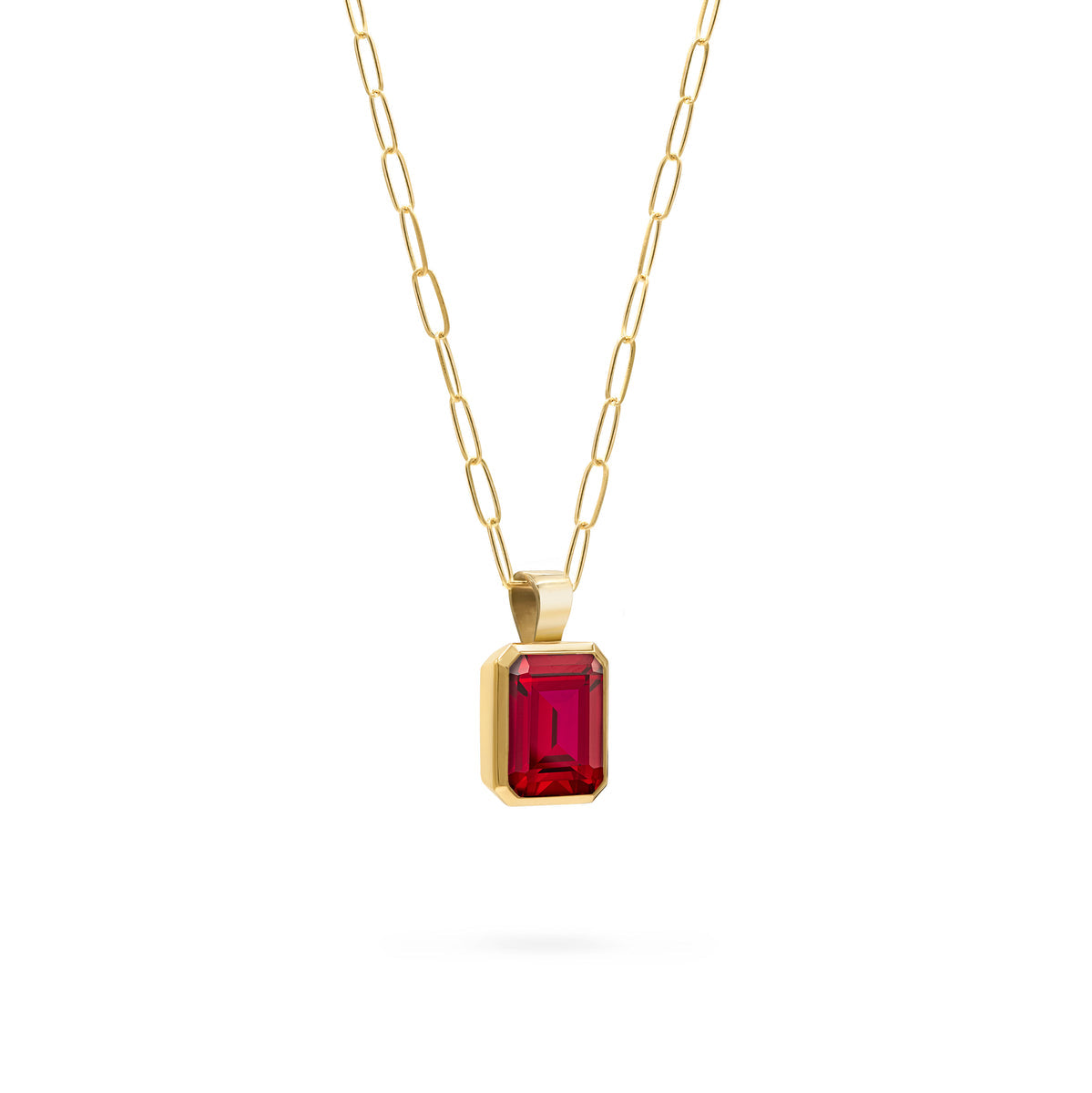 4 CT Emerald Ruby Lab Made Diamond- July Birthstone Pendant 3