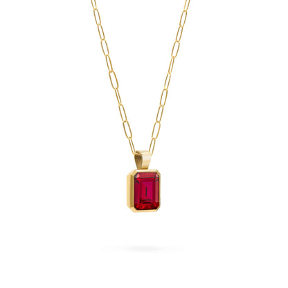 4 CT Emerald Ruby Lab Made Diamond- July Birthstone Pendant 3