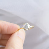 Stunning 1.0 CT Round Moissanite Engagement Ring with Halo Design 7