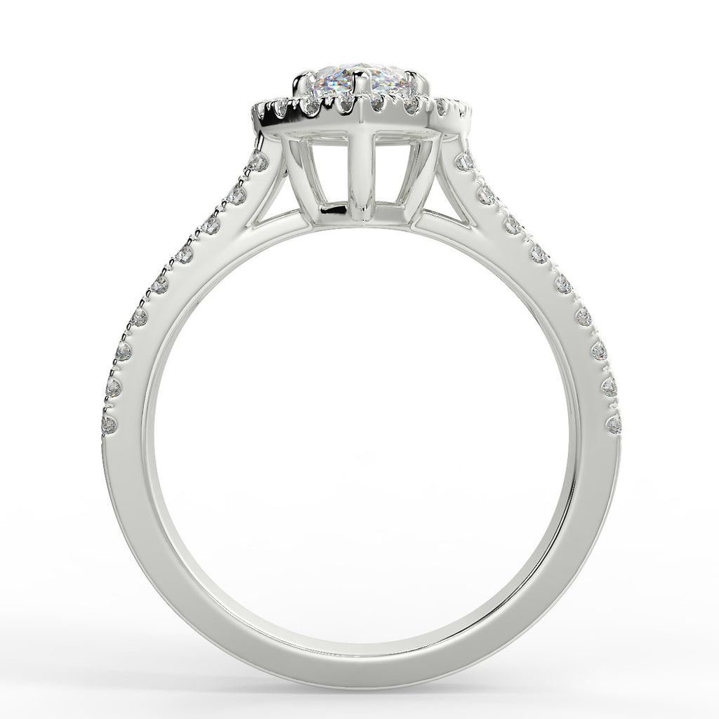 Stunning 1.05 CT Marquise Moissanite Engagement Ring with Halo & Split Shank Design 6