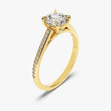 Stunning 1.0 CT Round Moissanite Engagement Ring with Pave Design 2