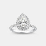 Stunning 1.0 CT Pear Moissanite Engagement Ring in Halo & Pave Designs 1