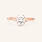 Stunning 0.40 CT Oval Moissanite Engagement Ring With Cluster Design 4