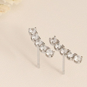 0.30 TCW Round Cut Moissanite Stud Earrings in Gold