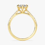 Stunning 1.0-2.0 CT Marquise Moissanite Engagement Ring with Pave Design 3