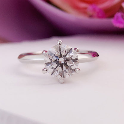 Stunning 1.50 CT Round Cut Moissanite Engagement Ring with Solitaire Design 1