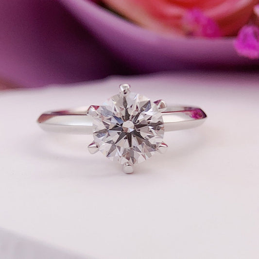 Stunning 1.50 CT Round Cut Moissanite Engagement Ring with Solitaire Design 1