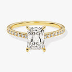 Stunning 1.0-2.0 CT Radiant Moissanite Engagement Ring with Pave Design 1