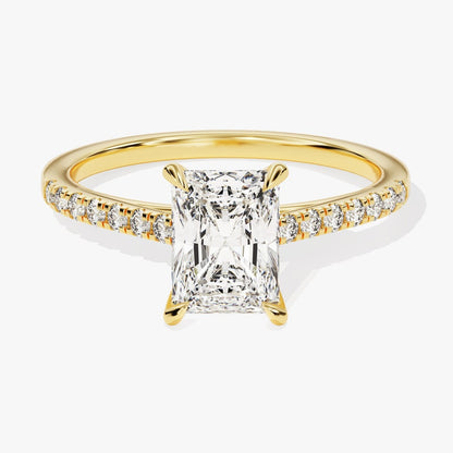 Stunning 1.0-2.0 CT Radiant Moissanite Engagement Ring with Pave Design 1
