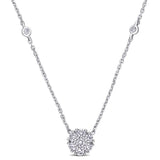 Round Cut Cubic Zirconia in 925 Sterling Silver Necklace 10