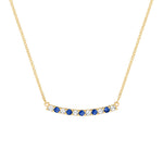 1.32 TCW Round Sapphire Lab Made Diamond- September Birthstone Necklace 1