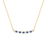 1.32 TCW Round Sapphire Lab Made Diamond- September Birthstone Necklace 1