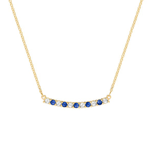 1.32 TCW Round Sapphire Lab Made Diamond- September Birthstone Necklace