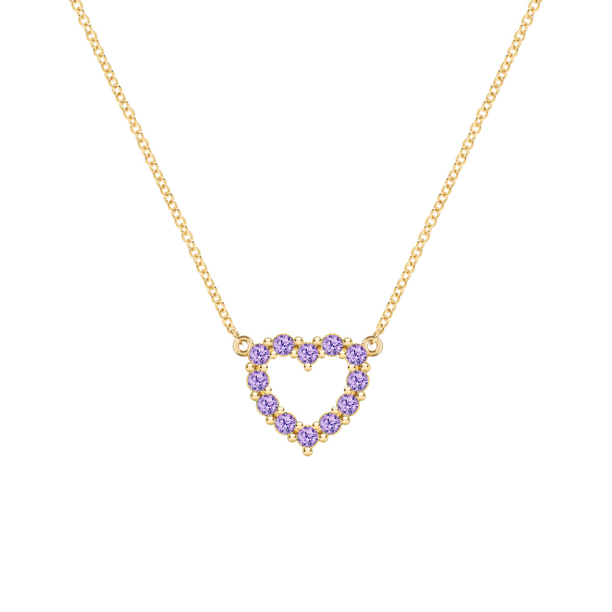 1.44 CT Round Amethyst Lab Made Diamond- February Birthstone Necklace 1