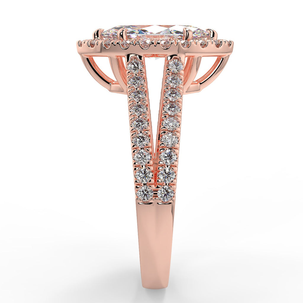 Stunning 1.05 CT Marquise Moissanite Engagement Ring with Halo & Split Shank Design 10