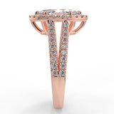 Stunning 1.05 CT Marquise Moissanite Engagement Ring with Halo & Split Shank Design 10