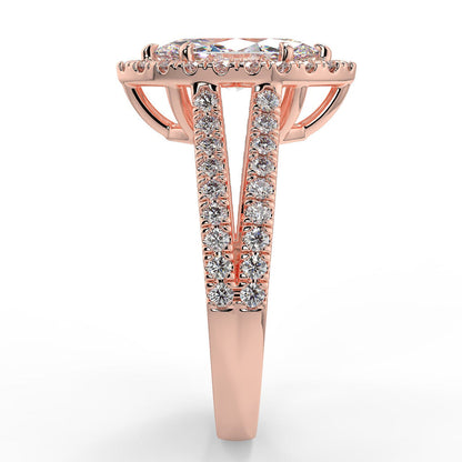 Stunning 1.05 CT Marquise Moissanite Engagement Ring with Halo & Split Shank Design 10