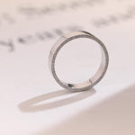 Delicate Moissanite Band with 0.3 TCW Round Cut Stones in Solid Gold 9