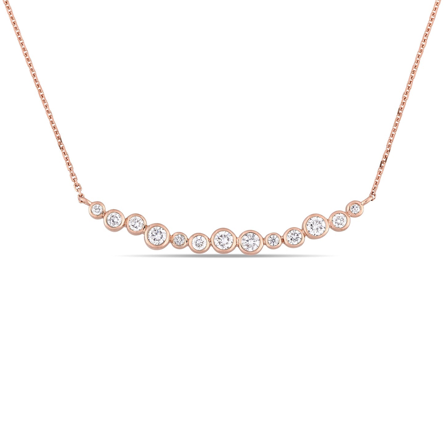 Round Cut Cubic Zirconia in 925 Sterling Silver Necklace 12