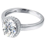 Round Cut Halo Style Cubic Zirconia in 925 Sterling Silver Ring 6