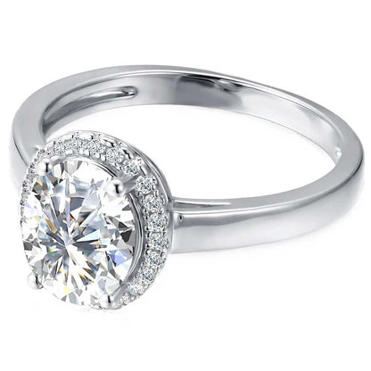 Round Cut Halo Style Cubic Zirconia in 925 Sterling Silver Ring 6