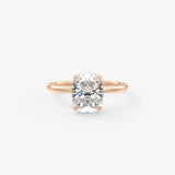 Elongated Cushion Hidden Halo Lab Grown Diamond Engagement Ring