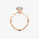 Elongated Cushion Hidden Halo Lab Grown Diamond Engagement Ring