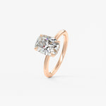 Elongated Cushion Hidden Halo Lab Grown Diamond Engagement Ring