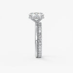 Elongated Cushion Hidden Halo Lab Grown Diamond Engagement Ring
