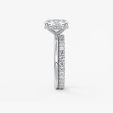 Elongated Cushion Hidden Halo Lab Grown Diamond Engagement Ring
