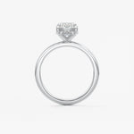 Elongated Cushion Hidden Halo Lab Grown Diamond Engagement Ring