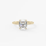 Elongated Cushion Hidden Halo Lab Grown Diamond Engagement Ring
