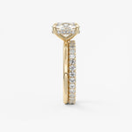 Elongated Cushion Hidden Halo Lab Grown Diamond Engagement Ring