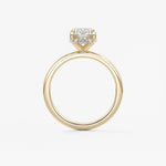 Elongated Cushion Hidden Halo Lab Grown Diamond Engagement Ring