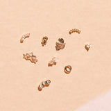 0.20 TCW Round Cut Moissanite Two Stone Earrings in Gold 8
