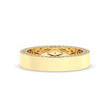 Delicate 0.80 TCW Moissanite Hidden Diamond Men's Wedding Band with Round Cut Stones in Solid Gold 6