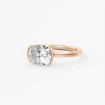 Elongated Cushion East West Half Bezel Lab Grown Diamond Engagement Ring