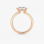 Elongated Cushion East West Half Bezel Lab Grown Diamond Engagement Ring